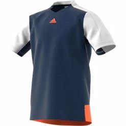 Adidas Boys Melbourne Tennis Tee - Mystery Blue/Glow Orange