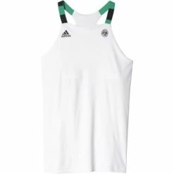 Adidas Roland Garros Girl's Tennis Tank - White / Green / Black